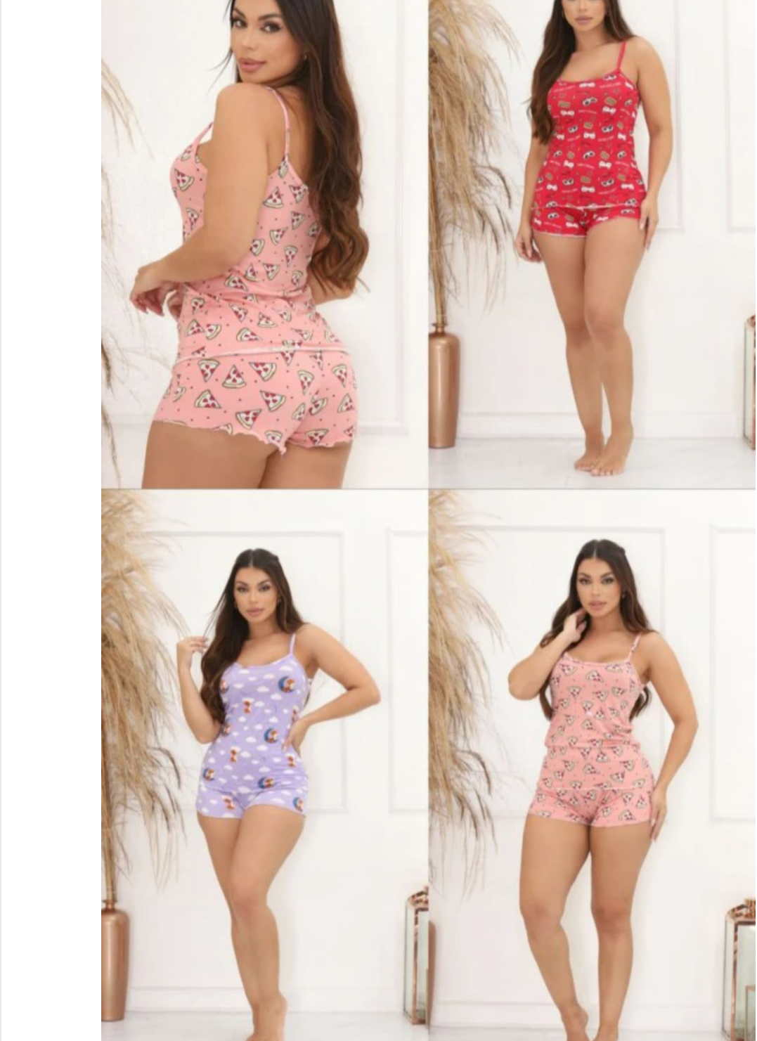 Pijama Feminino Short Doll Estampado – Coleção Fun & Confort