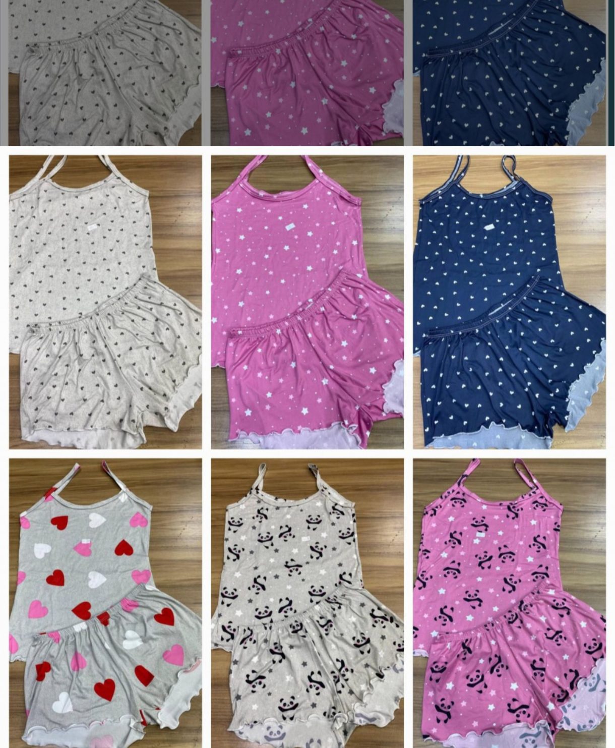 Pijama Curto Feminino Baby Doll – Estampas Variadas em Malha Confort