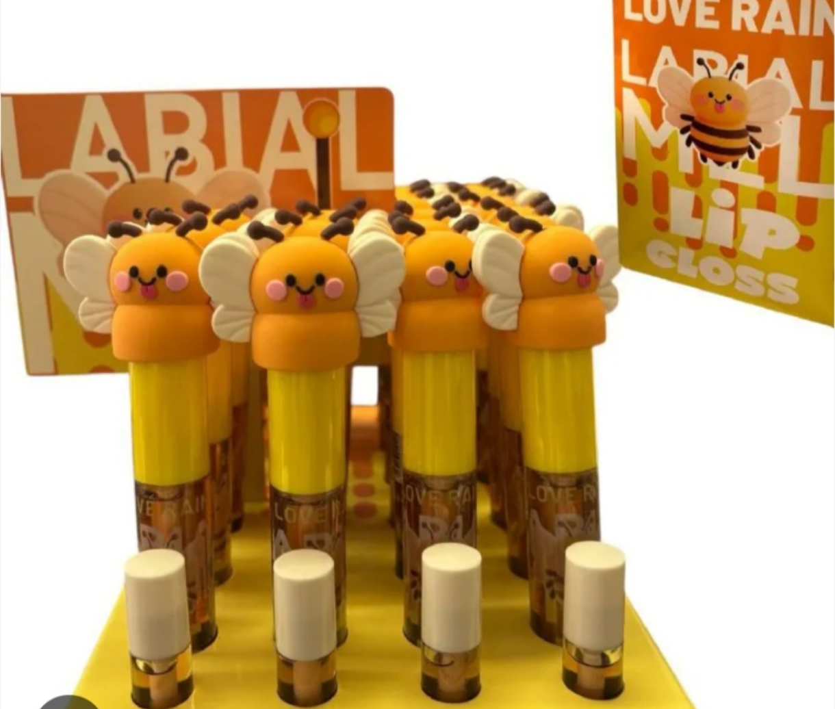 Lip Gloss Labial Honey Bee – Brilho e Hidratação Love Rain
