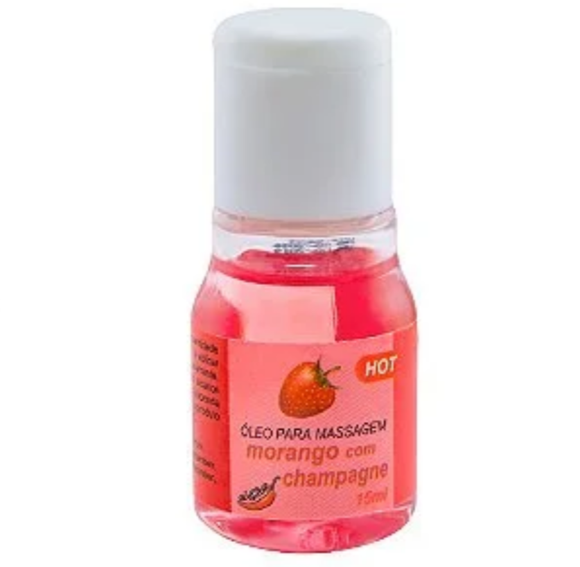 Óleo para Massagem Corporal Morango com Champagne Hot – 15ml