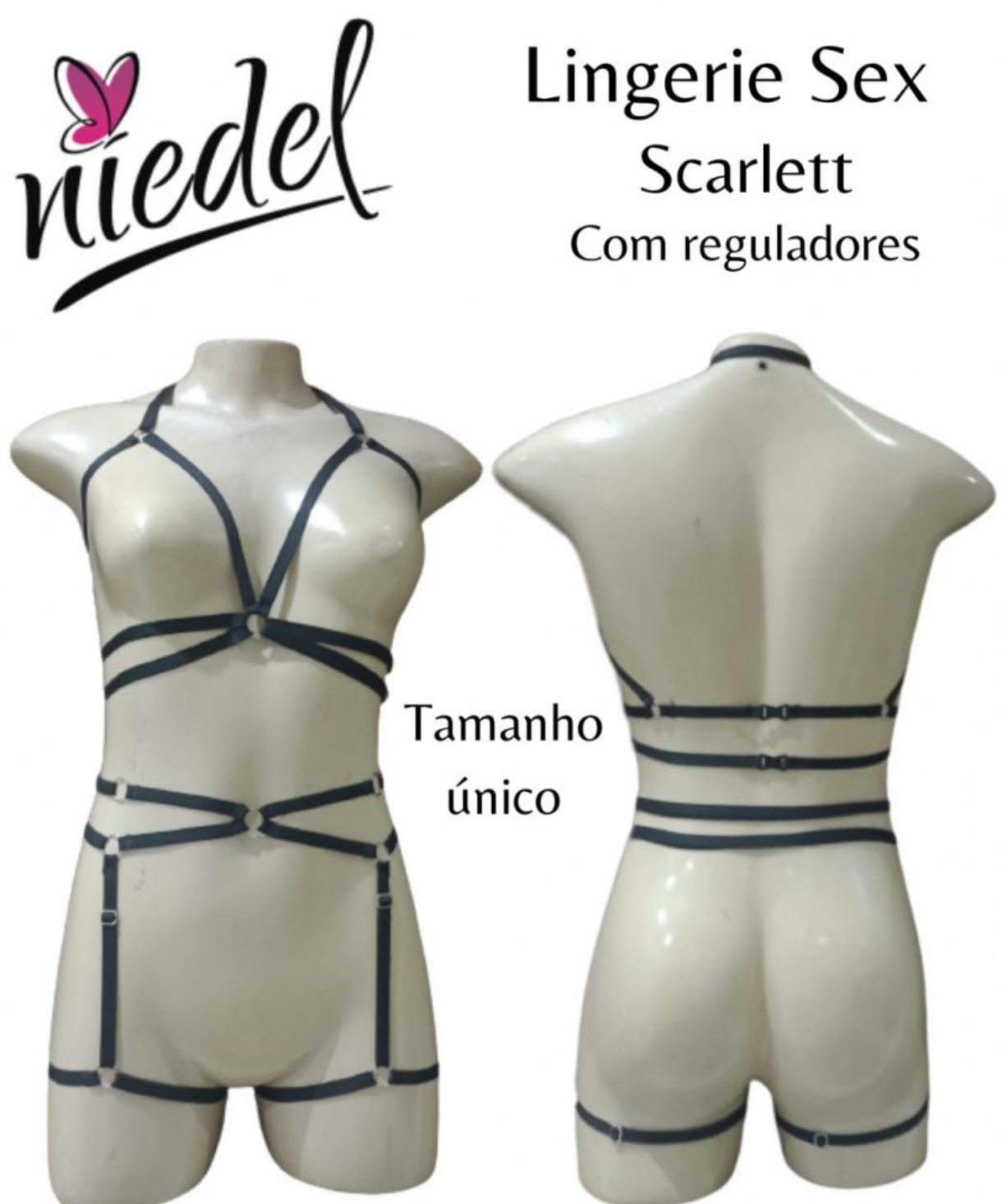 Lingerie Strappy Scarlett - Conjunto de Tiras com Reguladores e Design Sexy