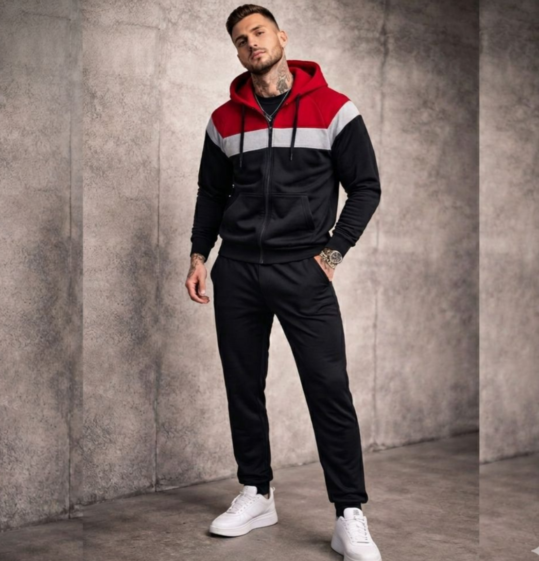 Conjunto de Moletom Masculino Slim Fit com Capuz – Conforto e Estilo
