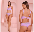 Conjunto Lingerie Violet Dream – Renda Lavanda com Cós Alongado e Sustentação