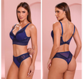 Conjunto Lingerie Premium Rendez-vous – Renda Francesa e Microfibra Soft (Azul Royal)